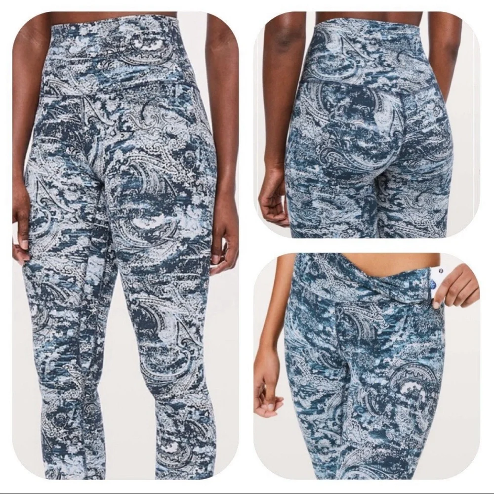 NWT Lululemon size 4 align blue paisley leggings